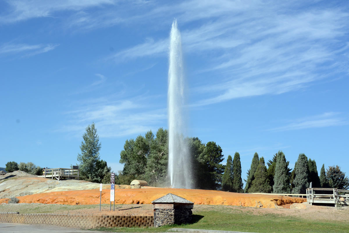 Photo of a geyser in Soda Springs